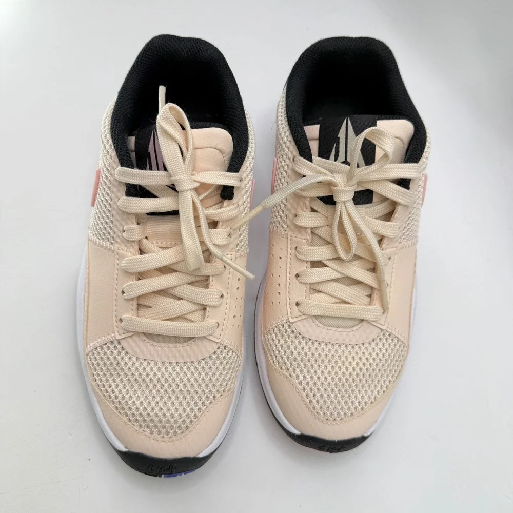 Nike Kids Basketball Shoes Peach Pink Blue White Size 4Y DX2294 802‎